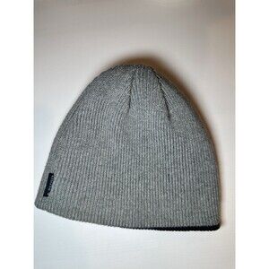 Tommy Hilfiger Kids Reversible Beanie Hat Grey Black Knit Winter Cap Logo